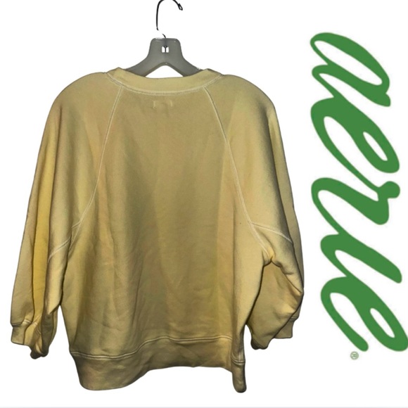 Aerie Women’s Butter Yellow 3/4 Sleeve Sweatshirt - Picture 3 of 4